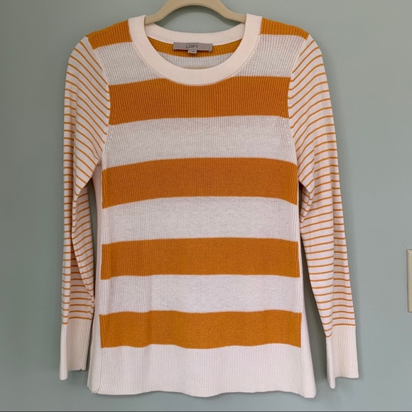 Ann Taylor LOFT Striped Crewneck Knit Sweater Sz S - Picture 2 of 10